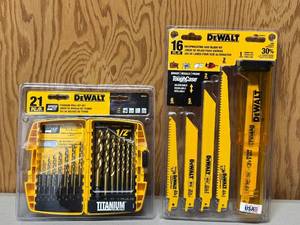 LL - DEWALT Titanium Drill Bit Set 21-Pc & Reciprocating Saw Blade Kit 16-Pc ToughCase