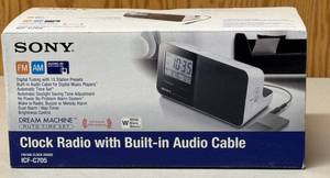 LL - Sony ICF-C705 Dream Machine Clock Radio - Built-in Audio Cable