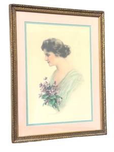 LR - Zula Kenyon Vintage Framed Art Deco Portrait