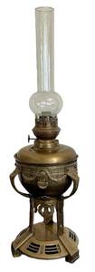 LR - Cosmos Brenner Antique Bronze Oil Lamp