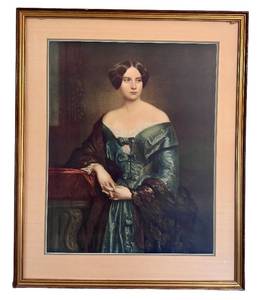 DR - Vintage Portrait Print in Ornate Gold Frame  (No Glass)
