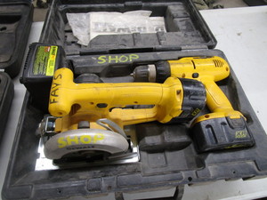 DeWalt 14.4v Drill, Saw, Batteries, Charger