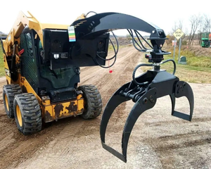 Brand New GIYI Model GYRG63 Universal Mount Bobcat Skid Loader Skid Steer Rotating Grapple Attachment