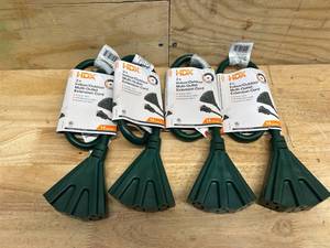 2 ft. 143 Light Duty IndoorOutdoor Extension Cord with Multiple Outlet Triple Tap End, Green (lot of 4)