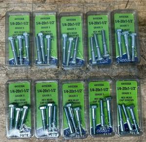 Needa Grade 5 Hex Had Cap Screws 14-20x1-12  lot of 10