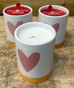 Red&Pink Vanilla Cream 8 Oz Scented Candle lot of 3