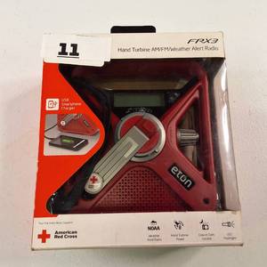 Eton FRX3 Hand Crank Emergency Radio with NOAA Weather Alerts & USB Charger Red