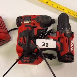 SKIL PWR CORE 20V brushless hammer drill with compact driver and battery charger