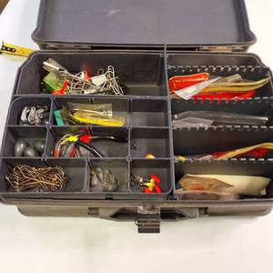 Tackle box full of fishing lures