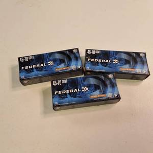 .45-70 cal  3 Boxes Federal Power-Shok centerfire rifle ammunition.45-70 Gvmt