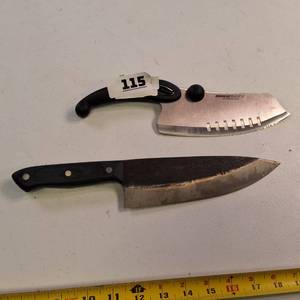Cooking Guild chef knife, and Miracle Blade III Rock n Chop cleaver
