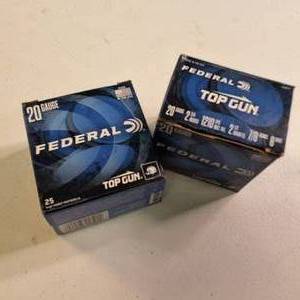 Lot of 2 boxes Ammo Federal Top Gun 20 Gauge 2-34 inch target shotshells