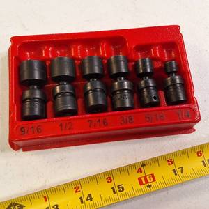 Sunex Tools 6-Piece 14 Drive SAE Shallow Universal Impact Socket Set that swivel  916 to 14  inch