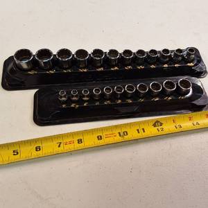 Snap On Shallow Socket Sets in MM  12 pc 38 drive  11 pc 14 drive - like new