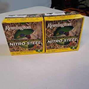 Lot of 2 boxes Remington Nitro-Steel High Velocity 12-gauge waterfowl loads