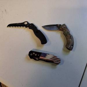 Mixed Lot Patriotic Spring Assisted Folding Knife plus two more