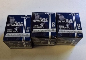 Lot of 3 boxes Fiocchi Field Dynamics .410 GA 3 High Velocity Shotshells - 75 Rounds TL