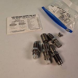 Lee Deluxe Pistol 4-Die Set for .45 ACP and .45 Auto Rim.