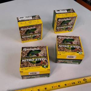 4 boxes of Remington Nitro-Steel Duplex high-velocity steel blend shotshells.