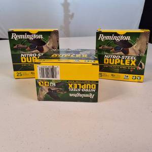 (3) Boxes Remington Nitro-Steel Duplex 12ga 3-inch 25 Each Boxes (75 shells total)