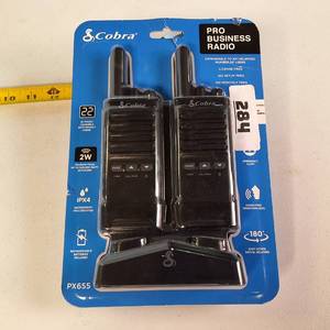 Cobra PX655 2W Pro Business Radios - 22 Ch, IPX4 Waterproof, 2-Pack NIB