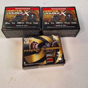 20-gauge turkey hunting ammunition (3) box lot - two types of ammo