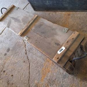 Long, heavy-duty vintage wooden crate