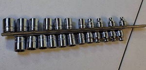 Snap On Metric (19mm to 8mm) & SAE (78 to 14) Socket Sets on Storage Rails - Professional Grade Hand Tools