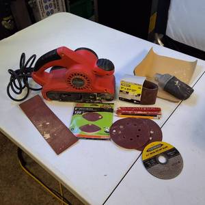 Corded Belt Sander plus 4-12 Cut-Off Blade & Assorted Abrasives