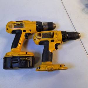 Lot of 2 DeWalt 18V Cordless Drills - Models DC970 & DC759 (Tool Only)