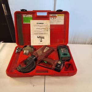 Burndy PATRIOT PAT750 series 12-Ton battery-actuated hydraulic crimping tool kit