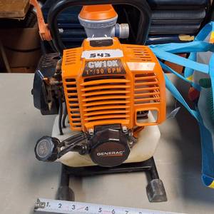Generac CW10K 1-inch clean water pump - works, includes inlet and outlet hoses
