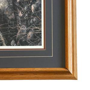 DR - Framed Lake Landscape Print - Campsite by the Lake with Canoe, 29 x 39 in