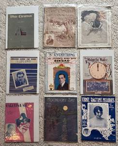 LL - Marvelous Music Books - 9 Vintage Sheet Music Covers (Piano Solos)