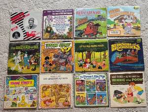 LL - Vintage Childrens LP Album Collection (Lot of 12) - Disney, Sesame Street, Winnie the Pooh, Wizard of Oz and More