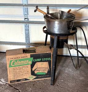 G - Coleman Camp Stove, Propane Cooking System with Accessories