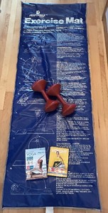DR - Performax Exercise Mat with 2 Dumbbells & Yoga DVDs (Lot of 5)