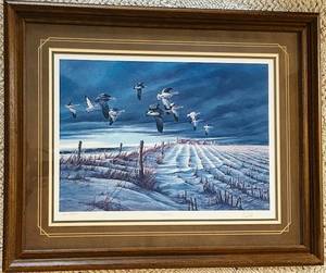 DR - Terry Redlin Winter Snows - Open Edition Framed Print 25.5 x 31 in - Signed