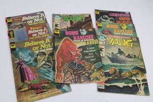 Vintage Comics - Ripleys Believe It or Not, Boris Karloff Tales of Mystery, Grimms Ghost Stories, and YANG