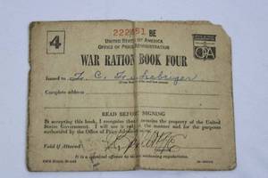 War Ration Book Four - WWII U.S. Ration Book with Stamp Pages