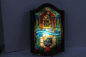 Heilemans Old Style On Tap Stained Glass Wall Sign 19Tall