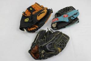 Baseball Gloves - Wilson A360 13in Softball Glove & Mizuno 13in Full-Grain Leather Glove