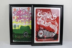 Alabama Shakes Cabooze Minneapolis Poster & Red Steam Engine Poster (Framed) 27 x 23
