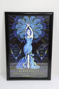 Minneapolis Burlesque Festival Poster - Framed (October 3-6, 2019) 18.5 x 12