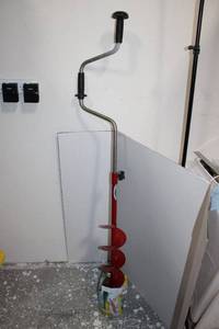 Eskimo Ice Auger - Red Manual Ice Drill with Spiral Blade