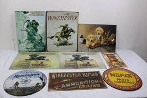 Winchester & Remington-UMC Advertising Signs Set (Lot of 7)