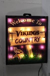 NFL Sports Collectors Series Lighted Window Sign - Vikings Country (11 x 9.75)