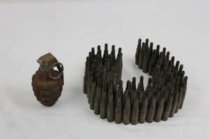 Pineapple Hand Grenade (Mk II-style) with Cartridge Casings
