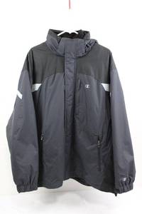 Champion Windbreaker Jacket - Two-Tone GreyBlack, Hooded, XL