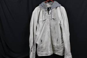 Buffalo Jeans Hooded Zip-Up Jacket - Light Gray, XXL